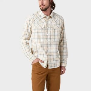 Stio Men's Eddy Drift Shirt LS. COLOR -Mountain Goat Plaid. Size XL. New.W